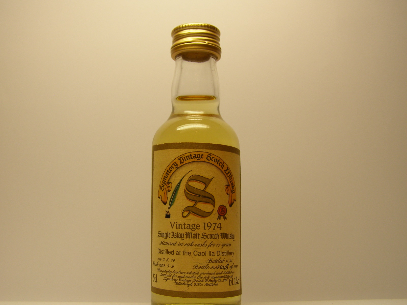 SIMSW 17yo 1974-1991 "Signatory" 5cl 61,1%vol